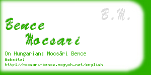 bence mocsari business card